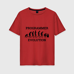 Женская футболка оверсайз Эволюция программиста