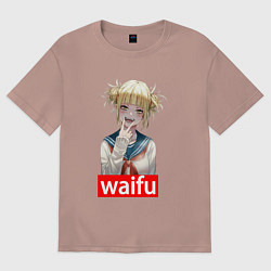 Футболка оверсайз женская Waifu, цвет: пыльно-розовый