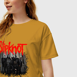 Футболка оверсайз женская SLIPKNOT, цвет: горчичный — фото 2