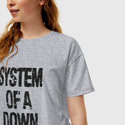 Футболка оверсайз женская System of a down, цвет: меланж — фото 2