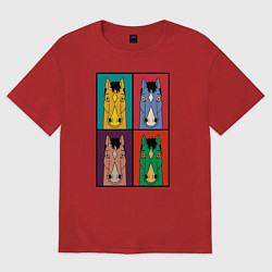 Футболка оверсайз женская BoJack Horseman, цвет: красный