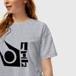Футболка оверсайз женская Half life combine logo, цвет: меланж — фото 2
