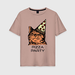 Женская футболка оверсайз PIZZA PARTY
