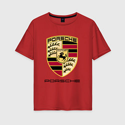 Футболка оверсайз женская PORSCHE, цвет: красный