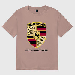 Футболка оверсайз женская PORSCHE, цвет: пыльно-розовый