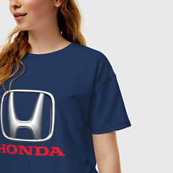 Футболка оверсайз женская HONDA, цвет: тёмно-синий — фото 2