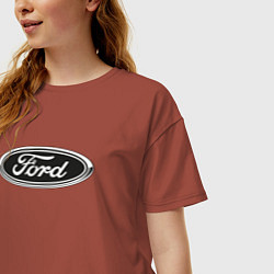Футболка оверсайз женская Ford, цвет: кирпичный — фото 2