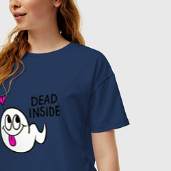 Футболка оверсайз женская Dead Inside, цвет: тёмно-синий — фото 2