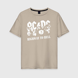 Женская футболка оверсайз ACDC Highway to Hell