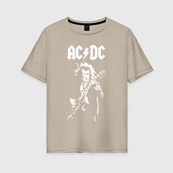Футболка оверсайз женская ACDC, цвет: миндальный