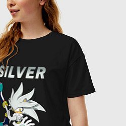 Футболка оверсайз женская SONIC Silver, цвет: черный — фото 2