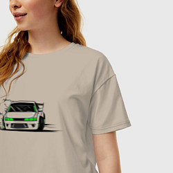Футболка оверсайз женская Street racing Drift, цвет: миндальный — фото 2