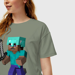 Футболка оверсайз женская Майнкрафт, цвет: авокадо — фото 2