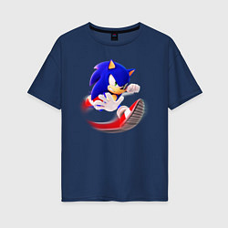 Футболка оверсайз женская SONIC, цвет: тёмно-синий