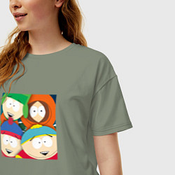 Футболка оверсайз женская South Park, цвет: авокадо — фото 2