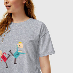 Футболка оверсайз женская South Park Терренс и Филлип, цвет: меланж — фото 2
