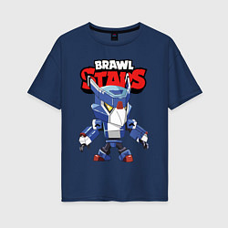 Женская футболка оверсайз BRAWL STARS MECHA CROW