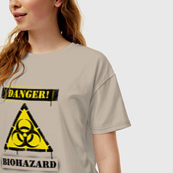 Футболка оверсайз женская Biohazard, цвет: миндальный — фото 2