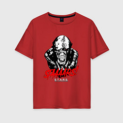Футболка оверсайз женская STAAAAARS!, цвет: красный