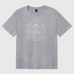 Женская футболка оверсайз Витрувианский барабанщик 2