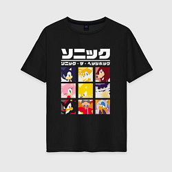 Женская футболка оверсайз Японский Sonic
