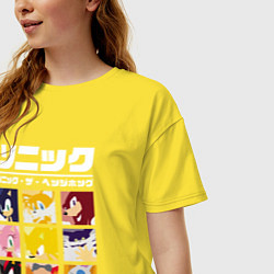 Футболка оверсайз женская Японский Sonic, цвет: желтый — фото 2