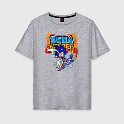 Футболка оверсайз женская Sonic:Sega Heroes, цвет: меланж