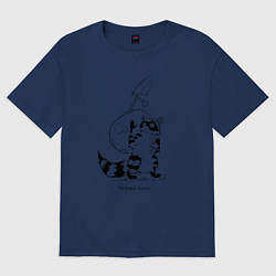 Футболка оверсайз женская Курьер - Енот 2, цвет: тёмно-синий