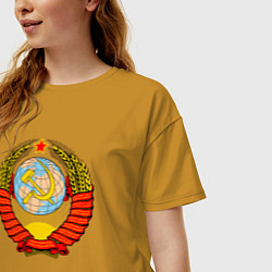 Футболка оверсайз женская СССР, цвет: горчичный — фото 2