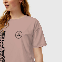 Футболка оверсайз женская MERCEDES-BENZ AMG, цвет: пыльно-розовый — фото 2