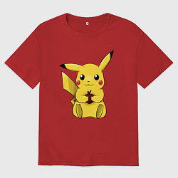 Женская футболка оверсайз Пикачу