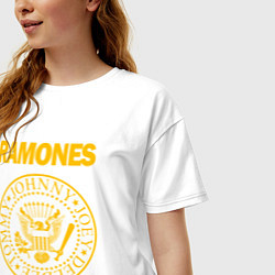 Футболка оверсайз женская RAMONES, цвет: белый — фото 2