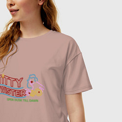 Футболка оверсайз женская Titty Twister, цвет: пыльно-розовый — фото 2