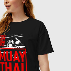 Футболка оверсайз женская MUAY THAI, цвет: черный — фото 2