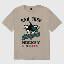Футболка оверсайз женская SAN JOSE SHARKS, цвет: миндальный