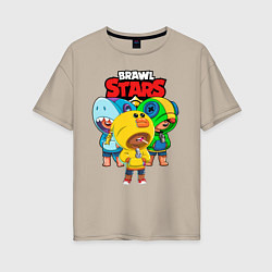 Женская футболка оверсайз BRAWL STARS LEON SKINS