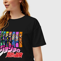Футболка оверсайз женская JOJOS BIZARRE ADVENTURE, цвет: черный — фото 2