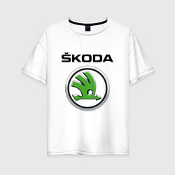 Футболка оверсайз женская SKODA, цвет: белый