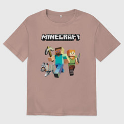 Футболка оверсайз женская MINECRAFT, цвет: пыльно-розовый