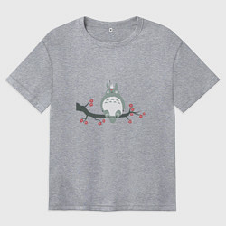 Футболка оверсайз женская Тоторо, цвет: меланж