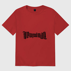 Футболка оверсайз женская Амбиграмма Иллюминати, цвет: красный