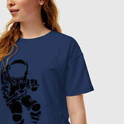 Футболка оверсайз женская Космонавт, цвет: тёмно-синий — фото 2