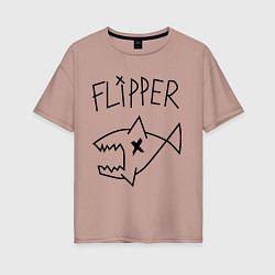 Футболка оверсайз женская Nirvana Flipper, цвет: пыльно-розовый