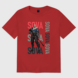 Футболка оверсайз женская Valorant Sova, цвет: красный