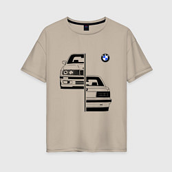 Футболка оверсайз женская BMW БМВ Z, цвет: миндальный