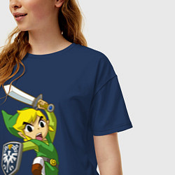 Футболка оверсайз женская The Legend of Zelda, цвет: тёмно-синий — фото 2