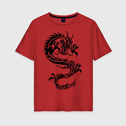 Женская футболка оверсайз Дракон орнамент
