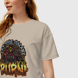 Футболка оверсайз женская Lets the galaxy burn, цвет: миндальный — фото 2