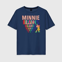 Футболка оверсайз женская Minnie Blah Bows, цвет: тёмно-синий