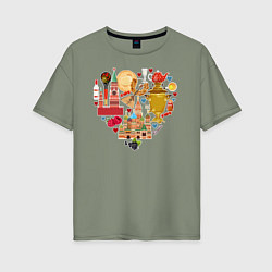 Женская футболка оверсайз LOVE RUSSIA